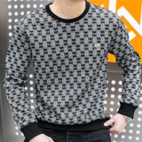 长袖男蒙太奇卫衣精品商务直播套头休闲圆领时尚欧版咖色9753P45，男装卫衣，星座1207
