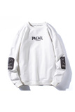 冬季长袖卫衣男厚圆领套头刺绣港风宽松精工艺模特白9702加绒P50，男装卫衣，星座1207