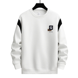 秋冬直播高质量棉挂拍卫衣男圆领套头刺绣宽松长袖M米9781P45，男装卫衣，星座1207