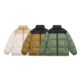 冬新标90鸭绒中性潮牌阔版撞色拼接立领白日系羽绒服米9158P250，男装羽绒服，星座1207