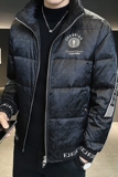 冬季简欧洲站羽绒服暗花刺绣亮面90%白鸭商务立领厚外套Y9182P280，男装羽绒服，星座1207