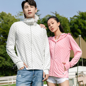 夏季情侣防晒服皮肤衣大码外套大帽户外反光UPF50+防紫外白576P30