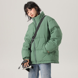 冬季新标90鸭绒纯色潮牌阔版特氟龙三防立领羽绒服墨绿9156P245，男装羽绒服，星座1207