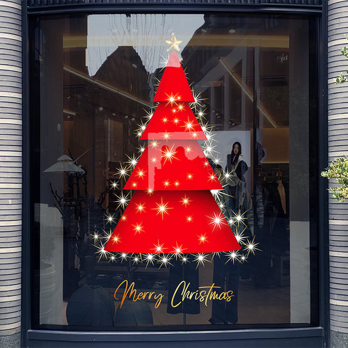 圣诞节装饰玻璃贴纸静电贴