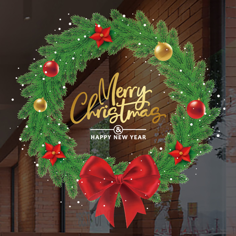 2026年圣诞节玻璃贴纸门贴