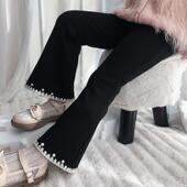 子加绒春秋冬款 儿童洋气喇叭裤 2025新款 女童裤 百搭女孩休闲打底裤