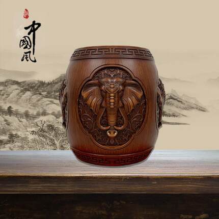 吉祥鼓凳招财摆件玄关中式工艺品客厅公司办公室开业礼品家居乔迁