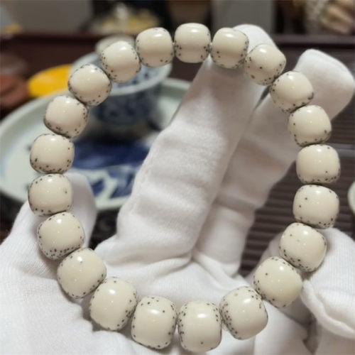 原生态同枝果大留白星月菩提手串单圈文玩佛珠细星高密度高油脂