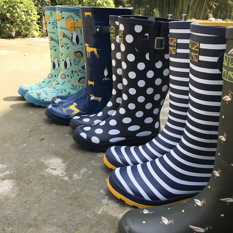 瑕疵出口高筒赶海女士雨鞋防滑橡胶柔软橡胶雨鞋室外时尚妈妈雨靴