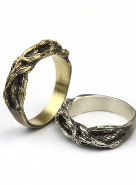 戒指环手工中国情侣925纯银