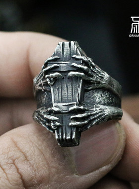 鬼爪纯银大气复古单身风戒指新品