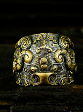 925纯银饕餮手工私人定制唐狮