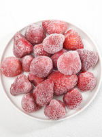 Fresh frozen strawberries, quick-frozen strawberries, 2 pounds of frozen strawberries, for commercial milk tea shops to make juice and bake milkshakes thumbnail 5