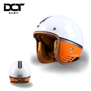 茶色镜片 内置透明 清仓DOT复古3 4盔