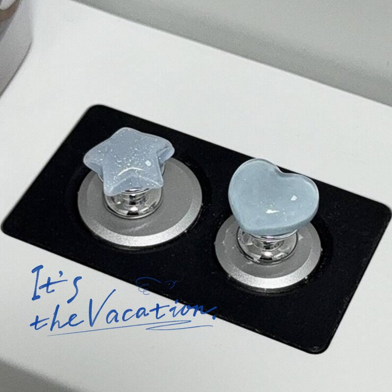 ins海洋蓝色系列马桶按钮按压器长指甲女通用卫生间冲水辅助开关