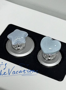 ins海洋蓝色系列马桶按钮按压器长指甲女通用卫生间冲水辅助开关