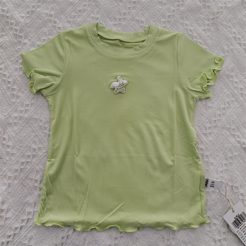 米乐熊2023年夏季新款女童优可丝半袖1-4岁百搭上衣MW4258SB3