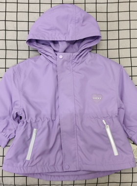 米乐熊女童加绒连帽冲锋衣断码清仓MW0605SC3