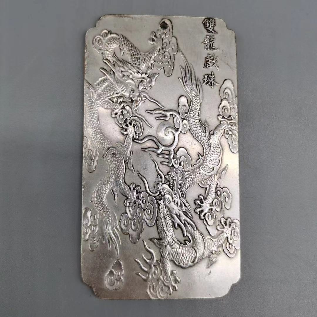 批发古玩杂项仿古做旧白铜鎏银令