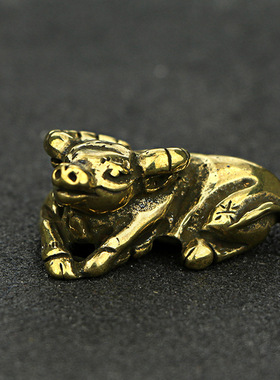 十二生肖牛摆件小号金牛镇纸纯铜工艺品家居客厅书桌办公室装饰品