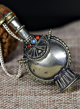 鼻烟壶工艺品白铜西藏传统民族古老