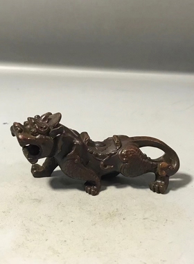 纯铜小老虎摆件手把仿古包浆