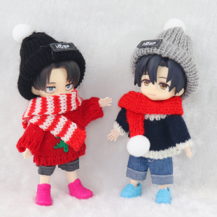 GSC可穿多款 满58 body9 ob11娃衣服Molly 围巾圣诞围脖毛线帽 包邮