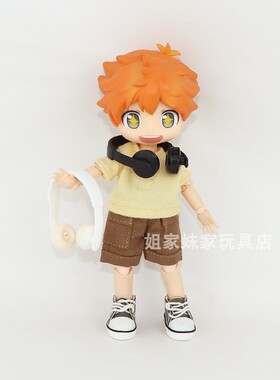 黑色耳麦耳机耳罩  兵人AZONE 娃娃用配件 OB 6分小头娃 头饰BJD