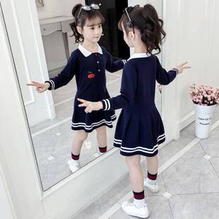 童装女春秋长袖连衣裙2026新款学院风公主裙3-5-7-9-13女孩洋气裙