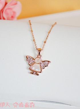 饰品玫瑰金水晶防过敏不掉色短链