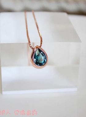 玫瑰金立体水滴防过敏不掉色短链