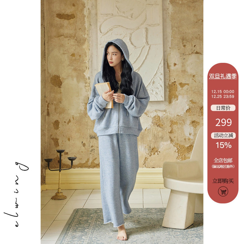 高端弹力休闲卫衣卫裤套装