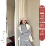 Elwing原创软糯绒感保暖修身显瘦轻奢感连帽卫衣套装