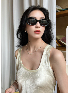 椭圆显脸小太阳镜墨镜防紫外线