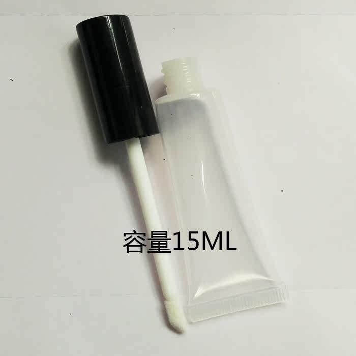 透明唇彩空管唇油软管15ml分装黑diy唇釉液体口红染唇工具化妆品