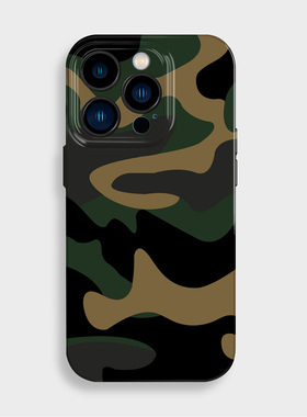 迷彩军绿色潮牌适用15手机壳菲林苹果14promax全包13小米12华为mate60高级感nova12荣耀100软oppo一加vivo三