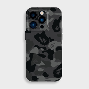 迷彩猿人潮牌时尚适用15手机壳菲林苹果14promax全包13小米12华为mate60男款P50荣耀90一加oppo防摔vivo创意