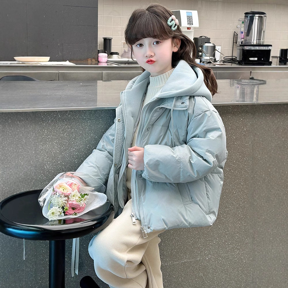 女童羽绒棉服外套秋冬装中大童宝宝加厚短款连帽保暖儿童棉袄童装
