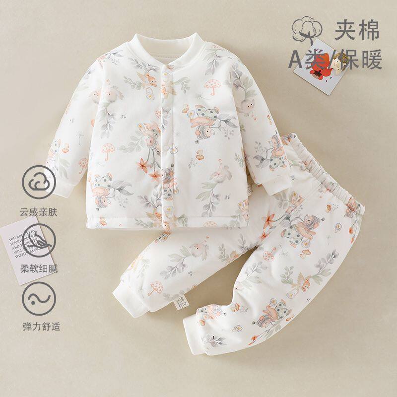 60克婴儿分体套装夹棉睡衣家居服