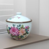 特厚粗瓷调料罐耐高温陶瓷糖缸辣椒猪油罐带盖厨房1斤装 炖盅汤碗