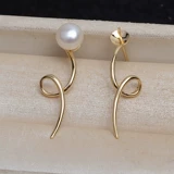 Золотые серьги, аксессуары из жемчуга, G18, 18 карат