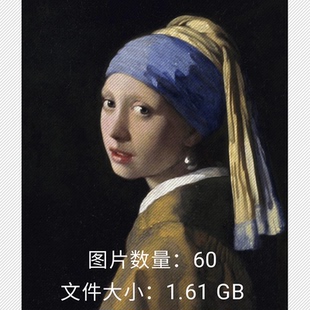 维米尔Johannes Vermeer戴珍珠耳环油画高清电子图片素材临摹喷会