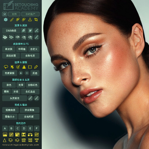 D&B中性灰高低频修图 PS插件RA Beauty Retouch Panel v5.2汉化版