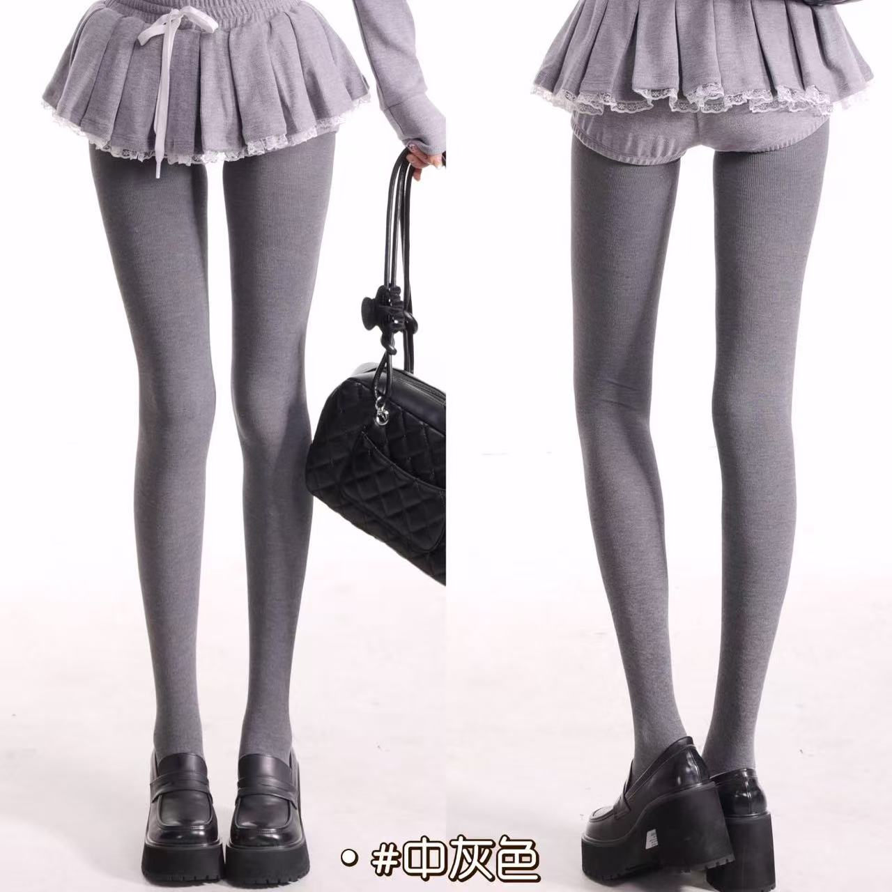 龙牙童【发热袜】秋冬款显瘦压力过膝袜防滑外穿加厚长腿袜百搭