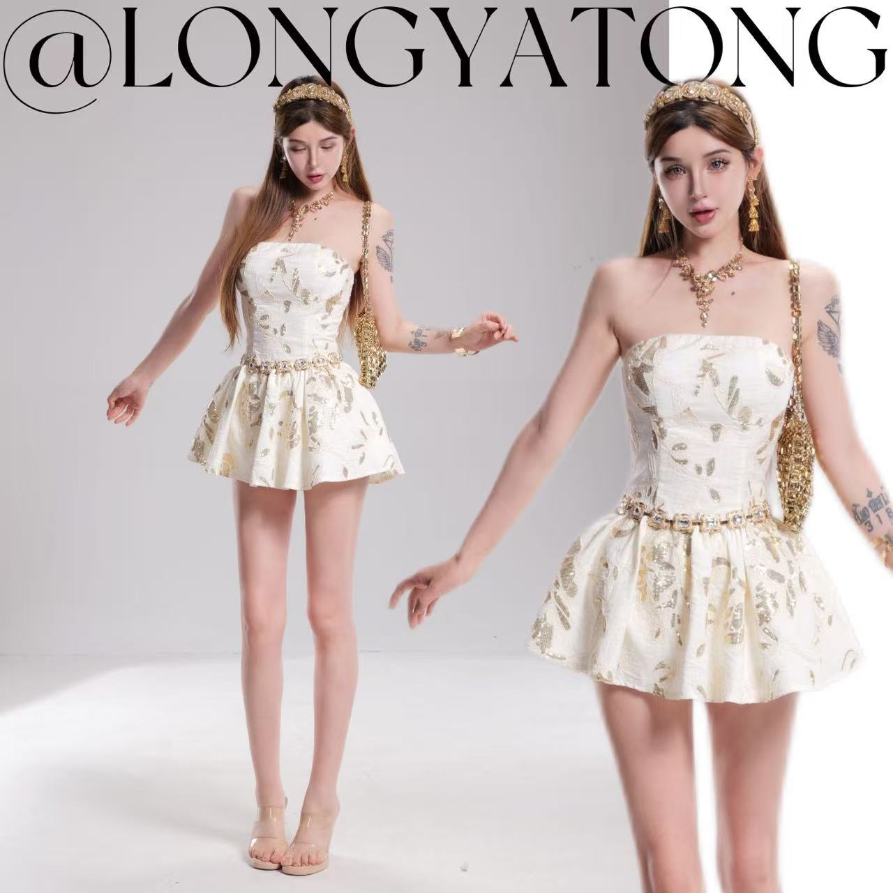 气质法式小香风显瘦遮肉套装性感