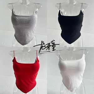 龙牙童【简单美女】背心吊带短款时尚百搭美背性感