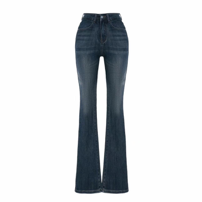 龙牙童推荐【超模丰胯裤】复古港风微喇叭慵懒风牛仔裤女长裤女士