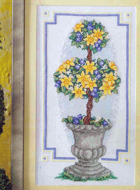 小小鱼DMC绣线十字绣套件 Gold28-2黄色花树精准印花手工DIY