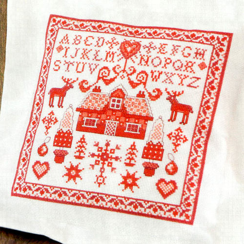 小小鱼DMC线十字绣套件 World209-1圣诞房子字母简约印花刺绣