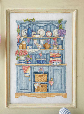 小小鱼ANC绣线十字绣套件 COL244-2蓝色橱柜 精准印花家居手工